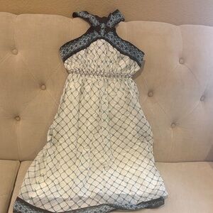 Studio M White and Blue Patterned Kids Dress